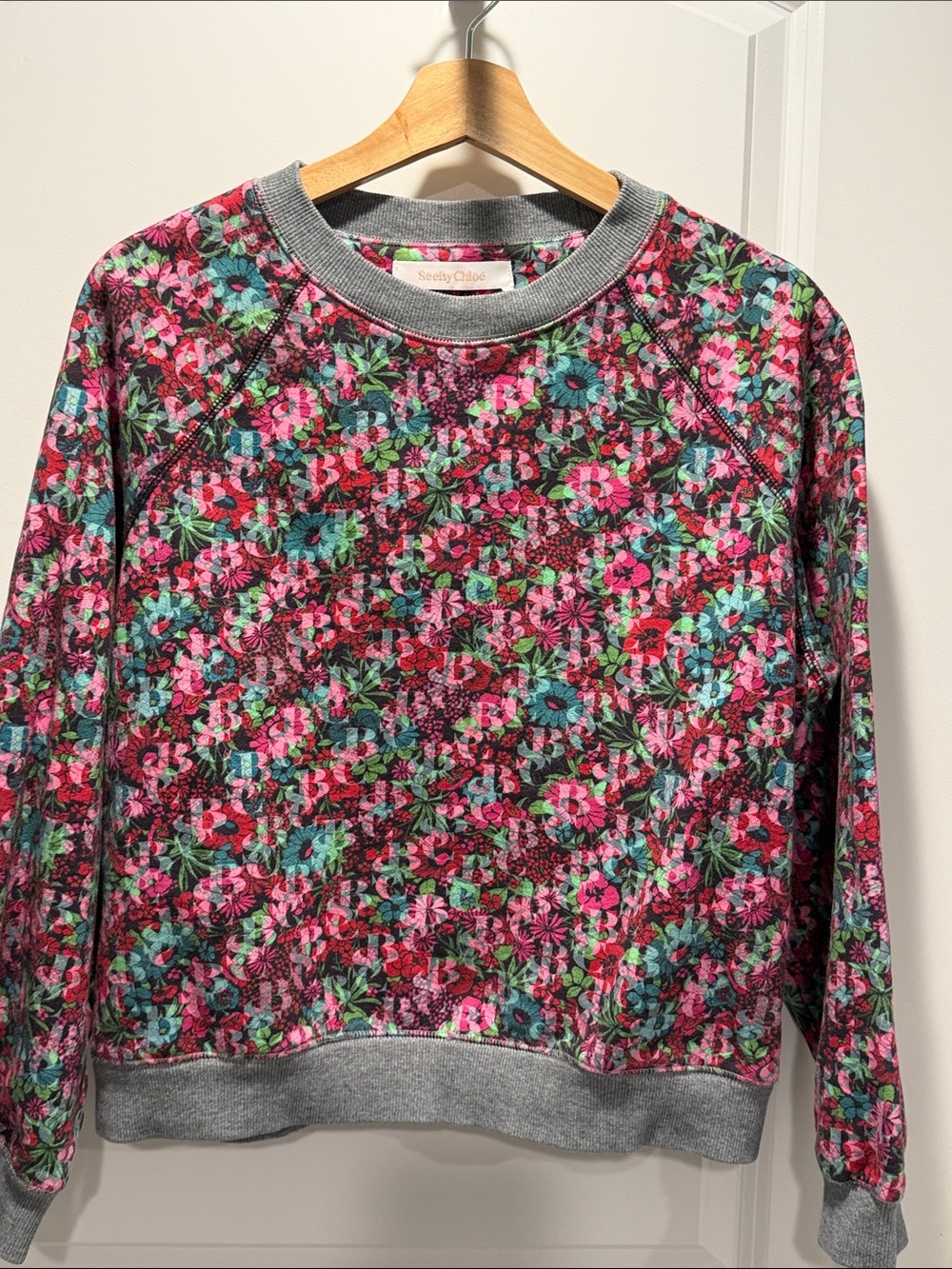 See By Chloe Floral Crewneck Sweatshirt - Pink Multicolor